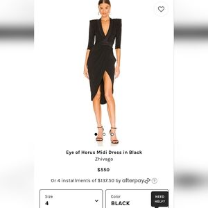 Eye of Horus midi dress Zhivago size 4 used once